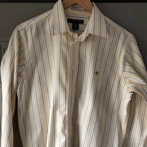 Boys yellow and blue striped button down